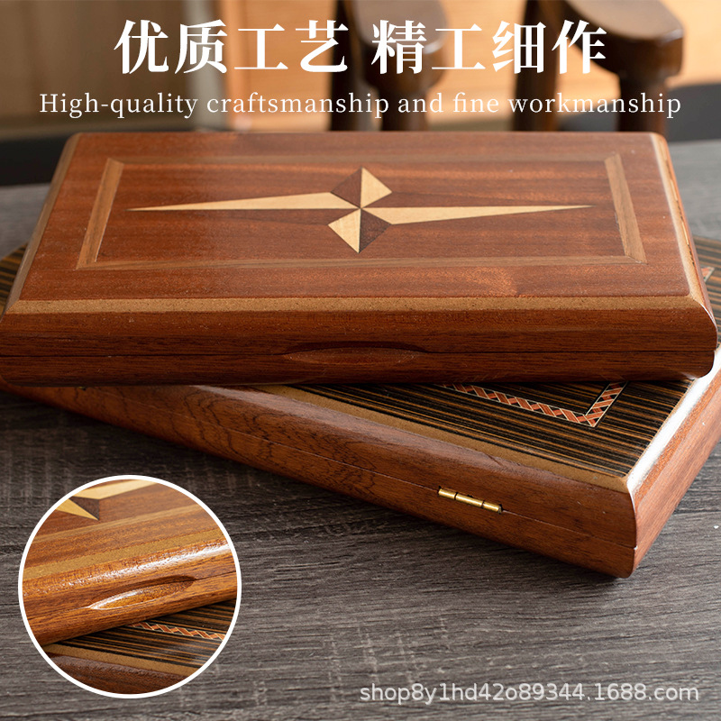 Board Game Vantage - Backgammon de madera maciza, hecho de
