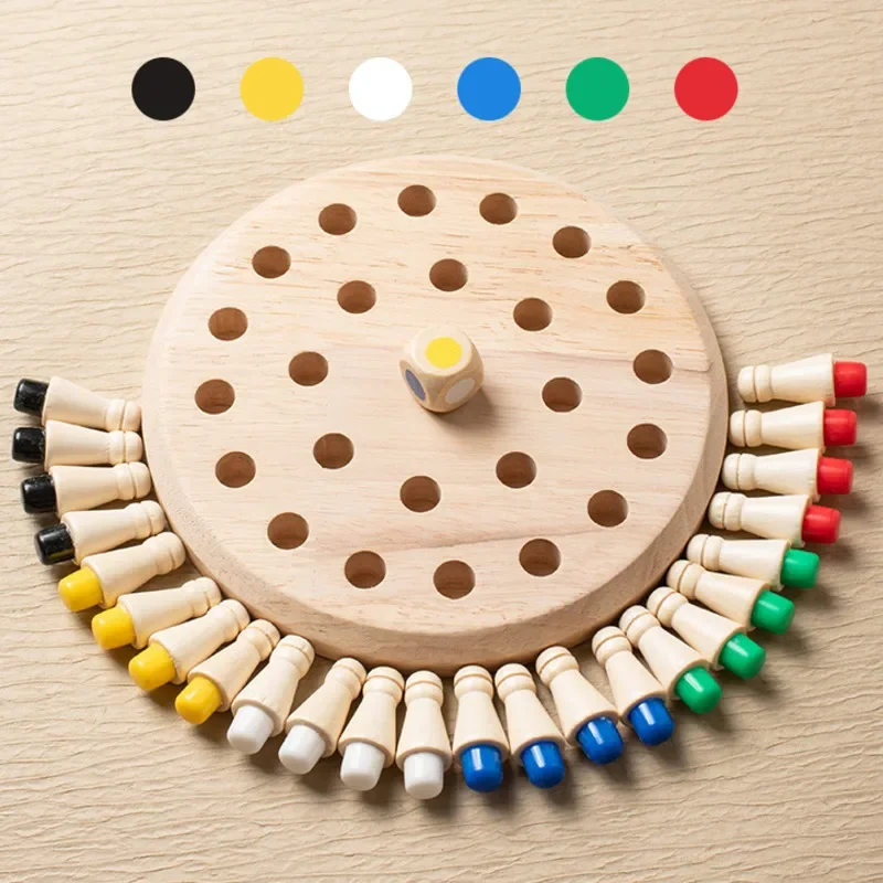 Board Game With Questions - Juego de Memoria de Madera, 1