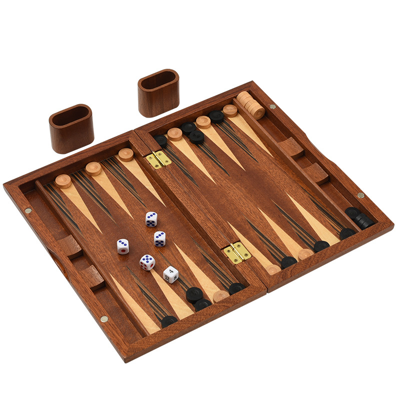 Backgammon de madera maciza, h - Board Game Vantage reseña y precio