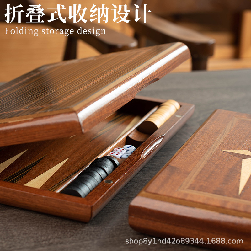 Backgammon de madera maciza, h - Board Game Vantage reseña y precio