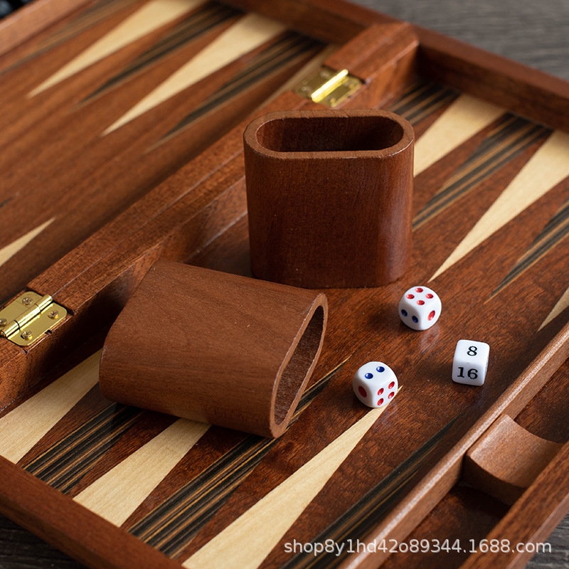 Backgammon de madera maciza, h - Board Game Vantage reseña y precio