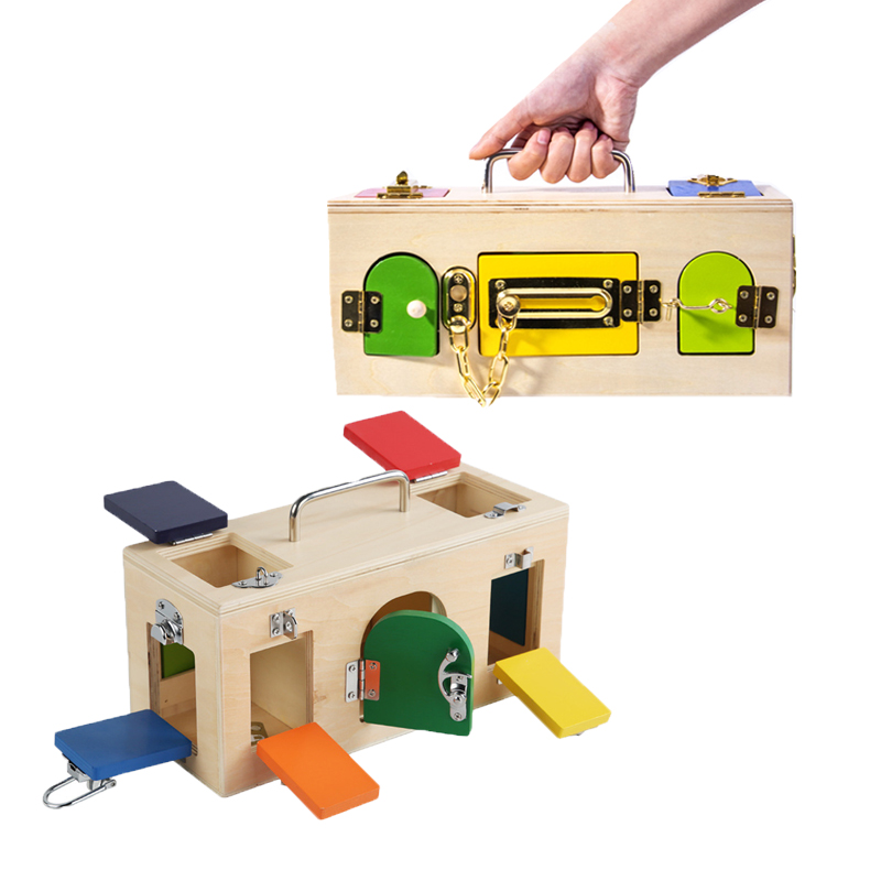 Caja de bloqueo Montessori, ju - Board Game Nature reseña y precio